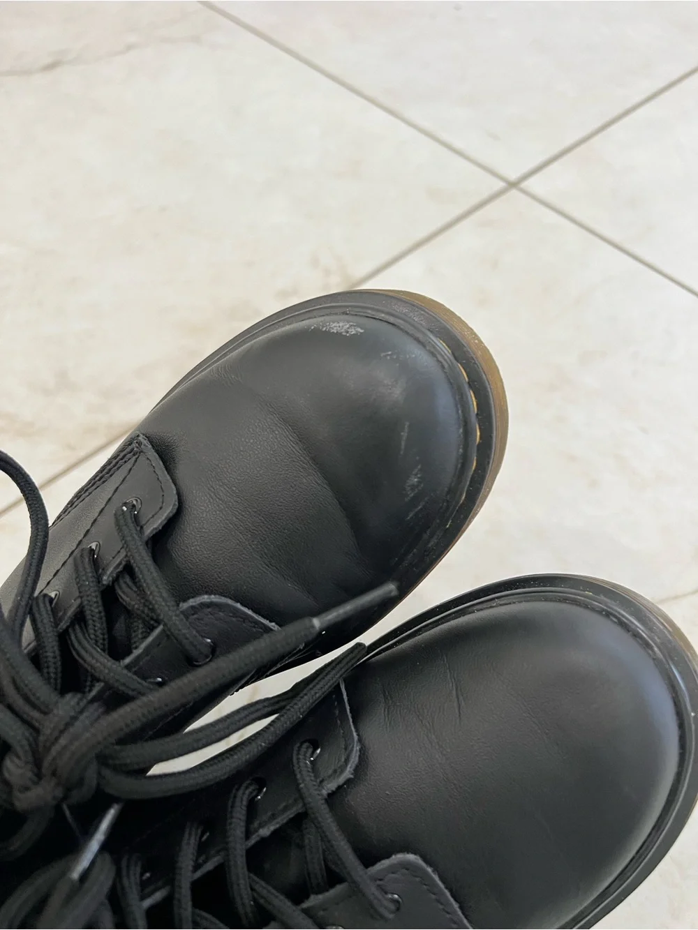 Dr. Martens Black Leather 1460 Lace Up Combat Boots Size 3 US Juniors